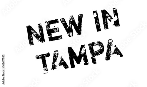 New In Tampa rubber stamp. Grunge design with dust scratches. Effects can be easily removed for a clean, crisp look. Color is easily changed.