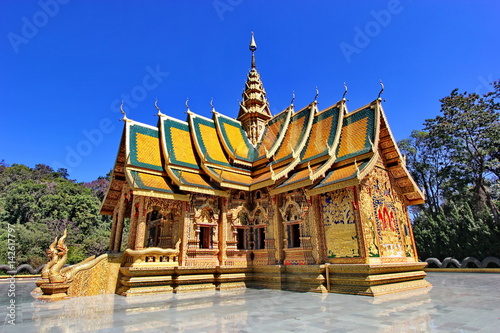 the temple Wat Phraphutthabat Si Roi , Buddhist temple in Saluang, Mae Rim District, Chiang Mai , Thailand  photo