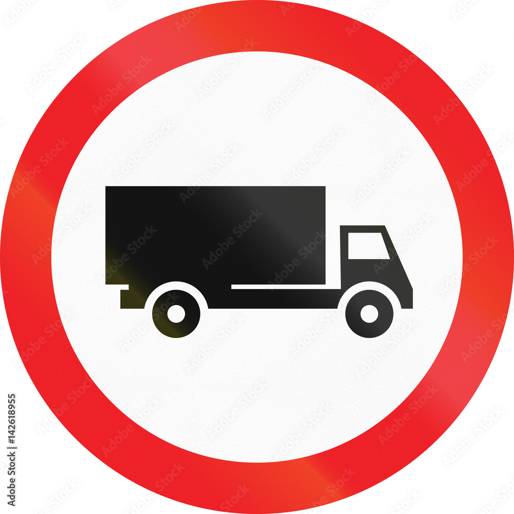 Road sign used in Cyprus - No lorries Road sign used in Cyprus - No lorries