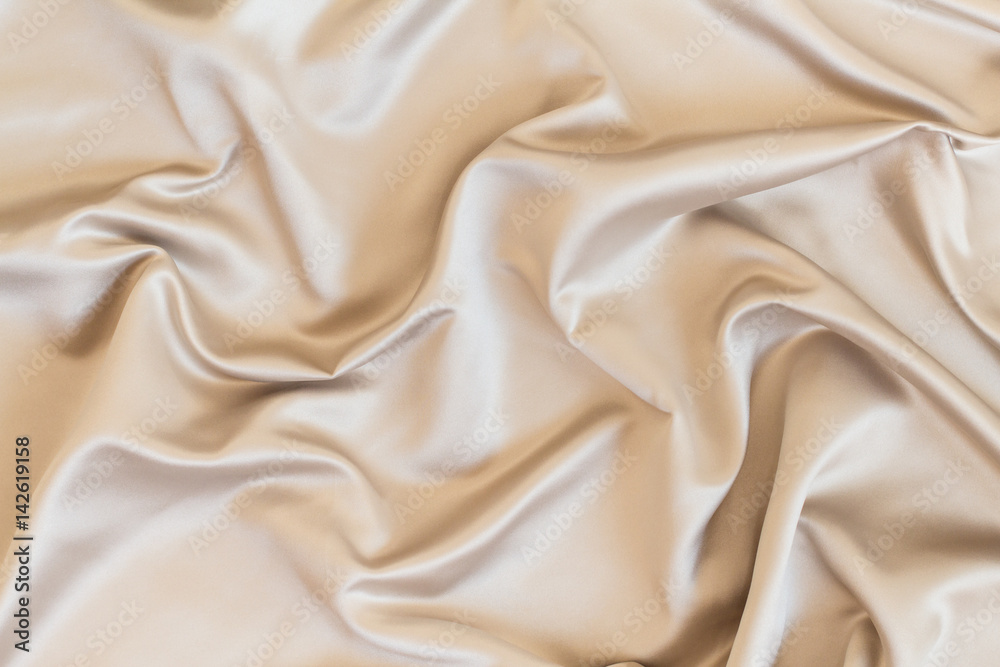 Obraz premium Wavy beige organza close-up