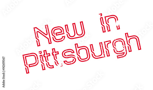 New In Pittsburgh rubber stamp. Grunge design with dust scratches. Effects can be easily removed for a clean, crisp look. Color is easily changed.