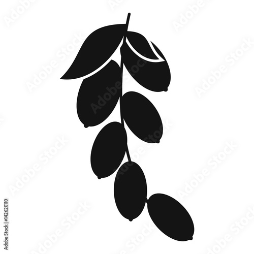 Branch of cornel or dogwood berries icon
