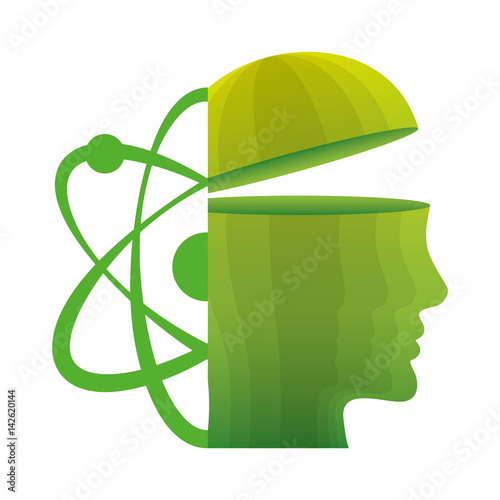 head think green molecule atom vector illustration eps 10