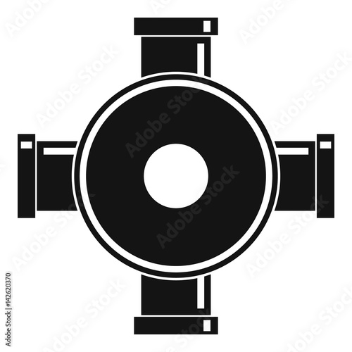 Pipe fitting icon, simple style