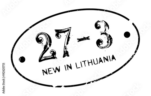New In Lithuania rubber stamp. Grunge design with dust scratches. Effects can be easily removed for a clean, crisp look. Color is easily changed.