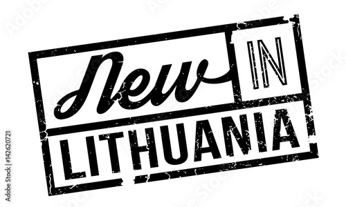 New In Lithuania rubber stamp. Grunge design with dust scratches. Effects can be easily removed for a clean, crisp look. Color is easily changed.