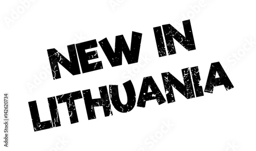 New In Lithuania rubber stamp. Grunge design with dust scratches. Effects can be easily removed for a clean, crisp look. Color is easily changed.