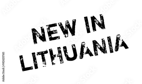 New In Lithuania rubber stamp. Grunge design with dust scratches. Effects can be easily removed for a clean, crisp look. Color is easily changed.