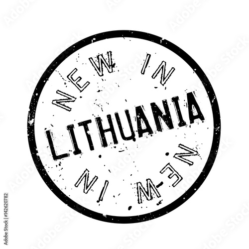 New In Lithuania rubber stamp. Grunge design with dust scratches. Effects can be easily removed for a clean, crisp look. Color is easily changed.