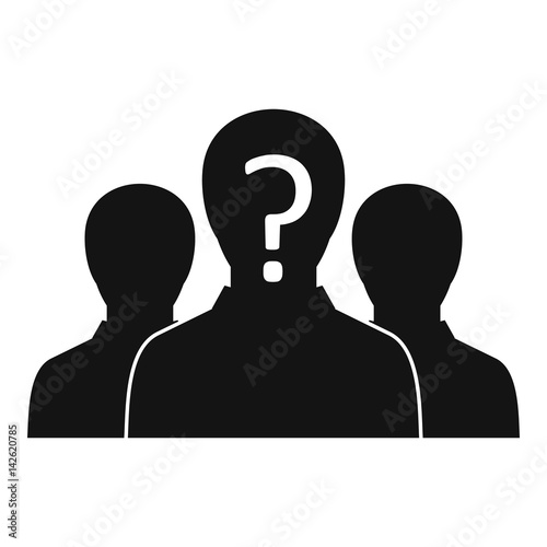 Group of people with unknown personality icon