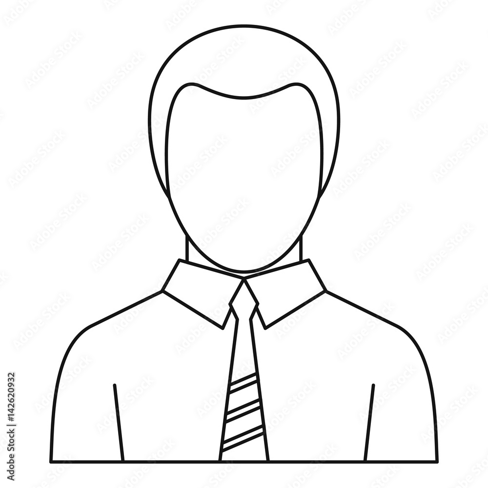 Office man avatar icon, outline style Office man avatar icon, outline style