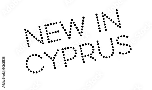 New In Cyprus rubber stamp. Grunge design with dust scratches. Effects can be easily removed for a clean, crisp look. Color is easily changed.