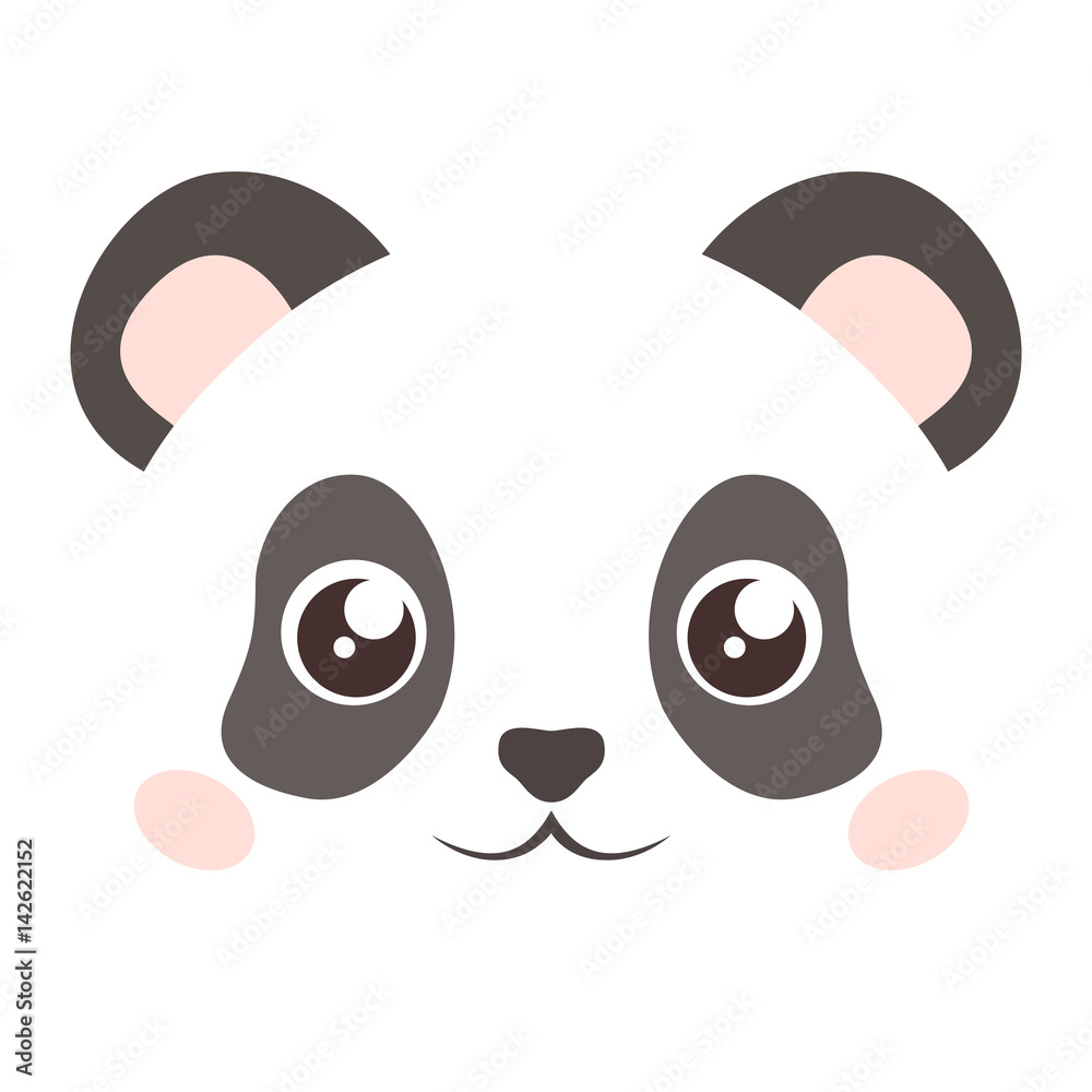 Fototapeta premium Twarz na białym tle panda