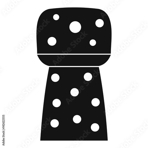 Wooden cork icon, simple style