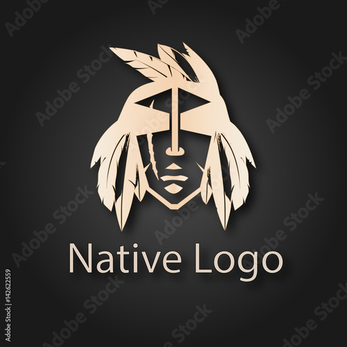 Native american warrior logo or icon