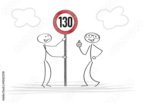 Strichmännchen / Vekehrschild / Vektor 