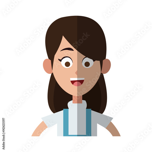 woman cartoon icon over white background. colorful design. vector illustration
