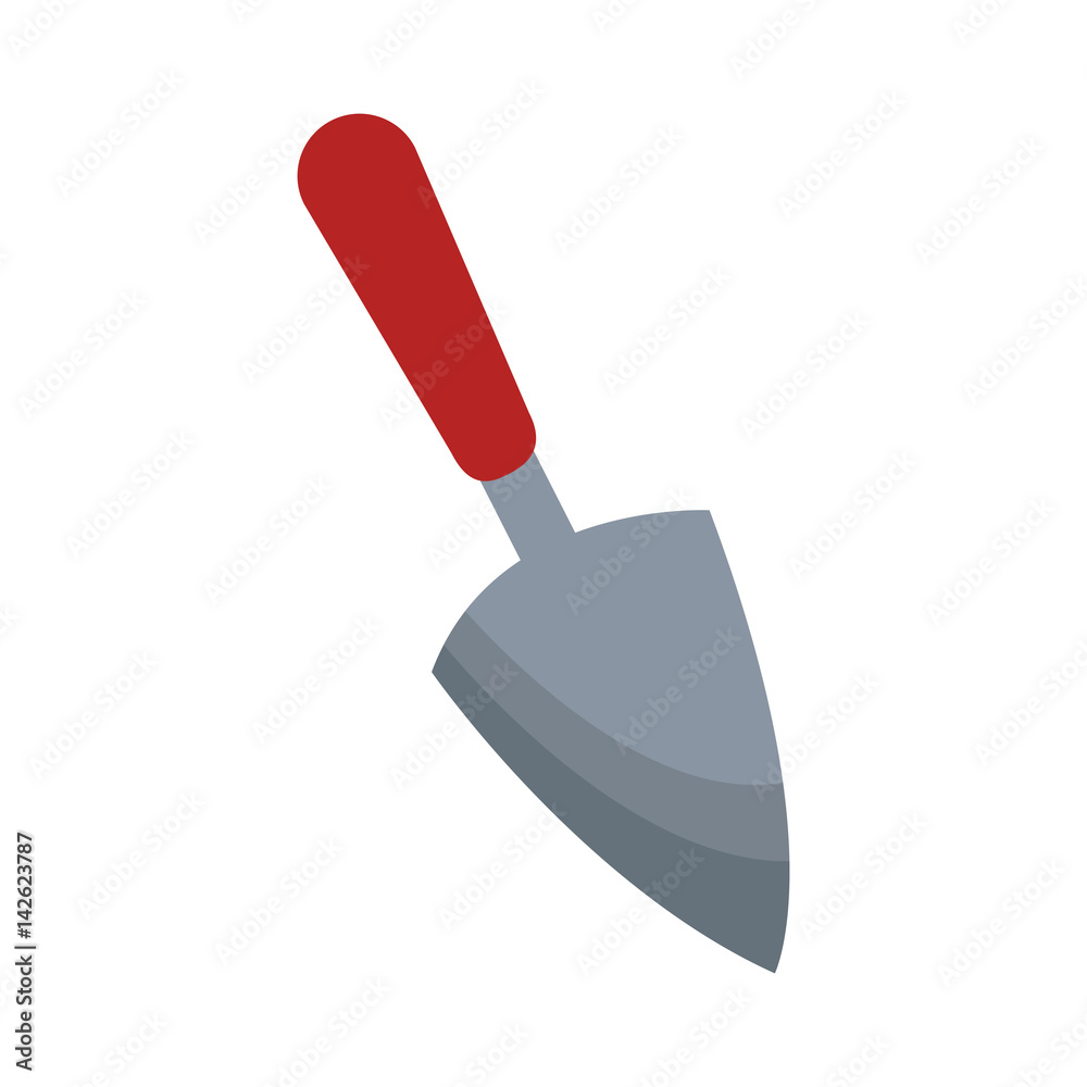 hand shovel over white background gardening tools concept colorful design vector illustration