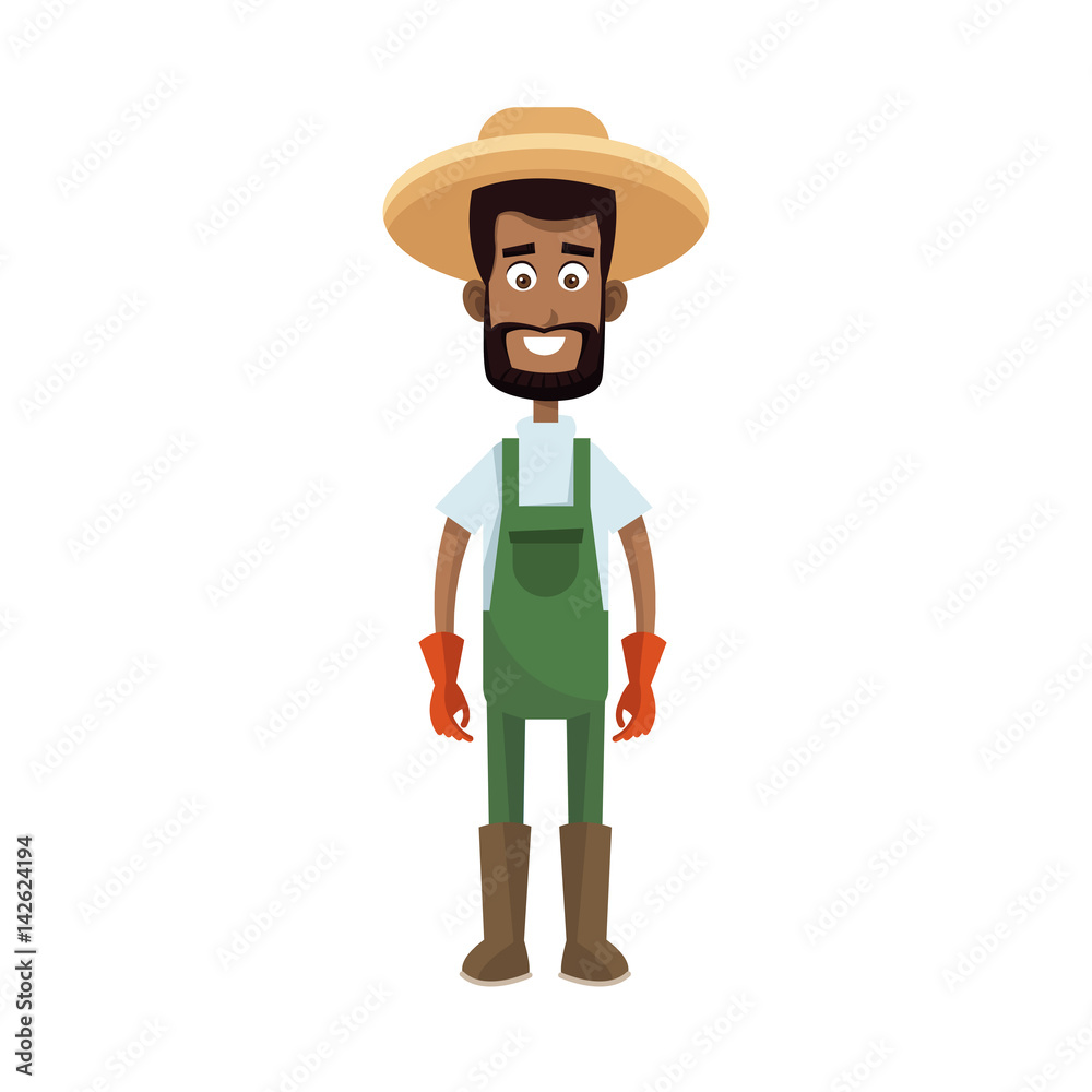 gardener man icon over white background. colorful design. vector illustration
