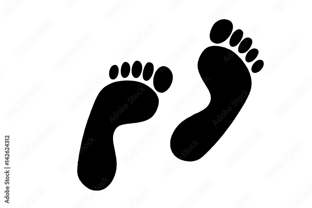 Symbol of black footprints Symbol of black footprints