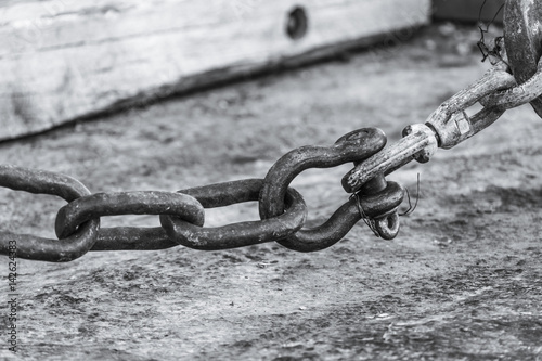 Chain on a barge