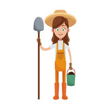 gardener woman cartoon icon over white background. colorful design. vector illutration