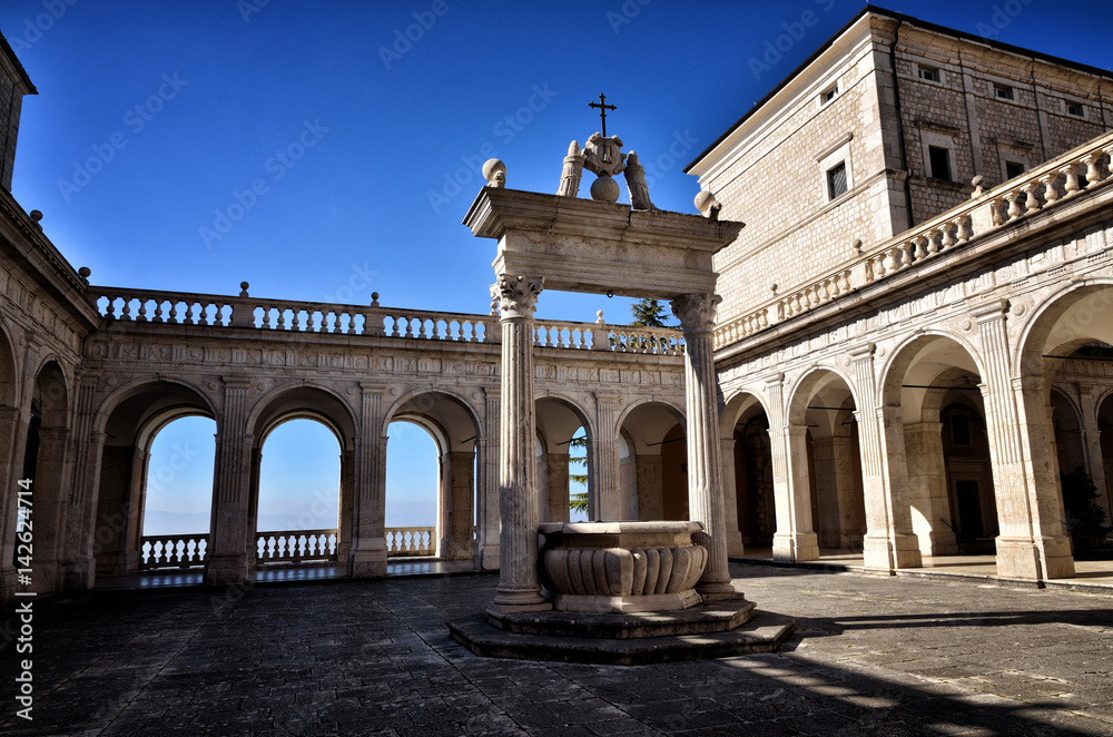 Obraz premium Montecassino Abbey, religious and historic destination in Cassino. Italy