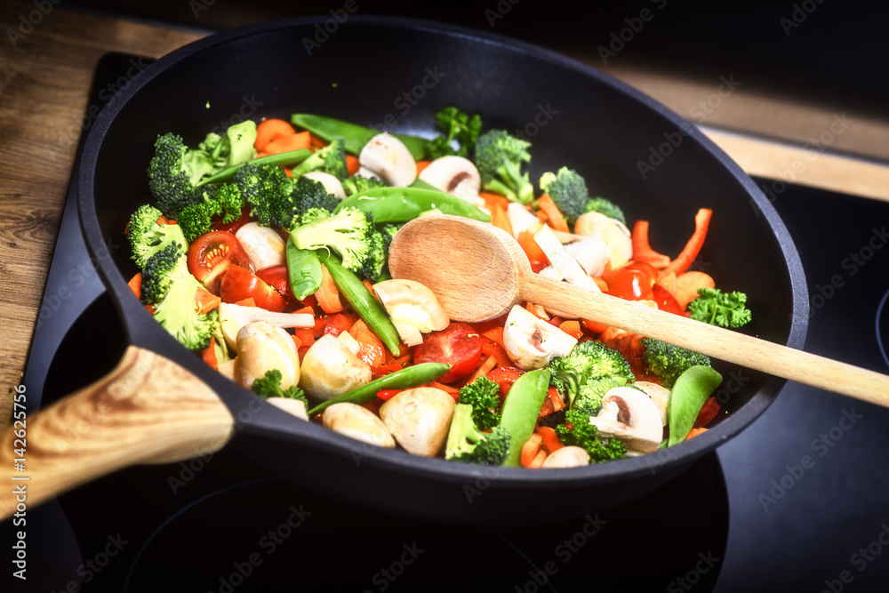 Healthy cooking concept with fresh vegetables. Food background
