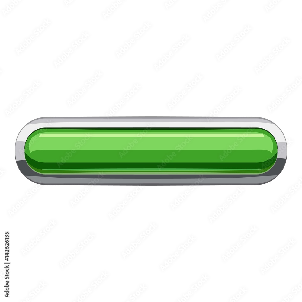 Light green rectangular button icon, cartoon style Light green rectangular button icon, cartoon style