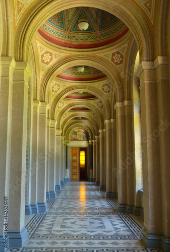CHERNIVTSI, UKRAINE. Inside the building of Chernivtsi University. UNESCO World Heritage Site, built in 1882 for Residence of Bukovinian and Dalmatian Metropolitans photo