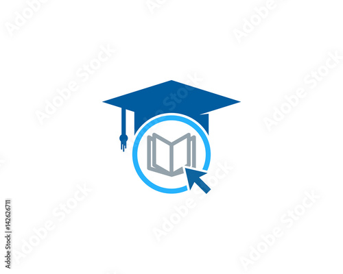 Online Education Icon Logo Design Element