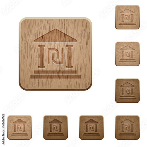 Israeli new Shekel bank office wooden buttons