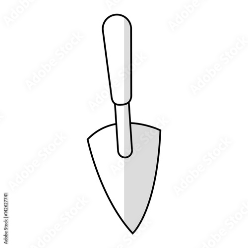 hand shovel tool icon over white background. gardening equipment concept. vector illustration