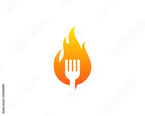 Fire Food Icon Logo Design Element