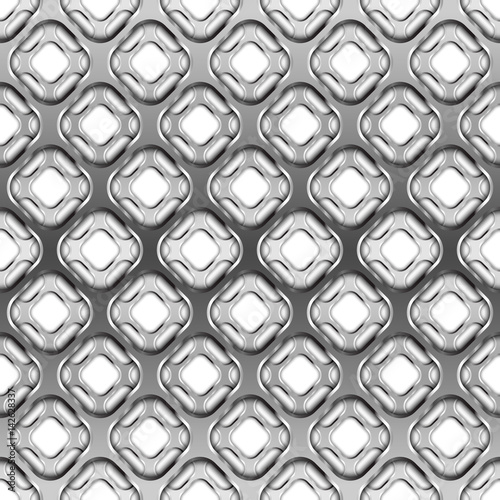 Glossy metallic grid with shadow  seamless pattern