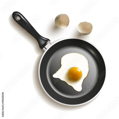 frying pan with egg
