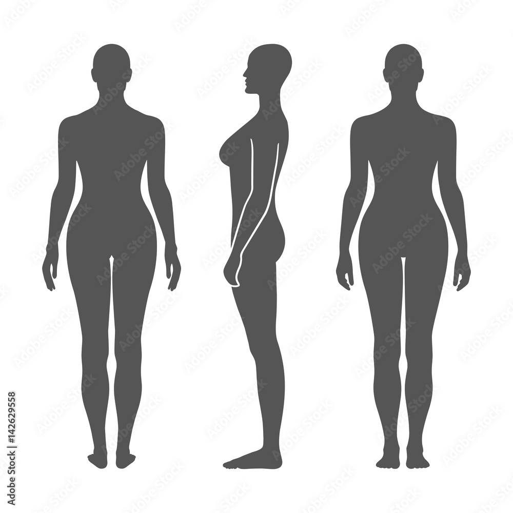 Naked Standing Woman Silhouette Stock Vector Adobe Stock