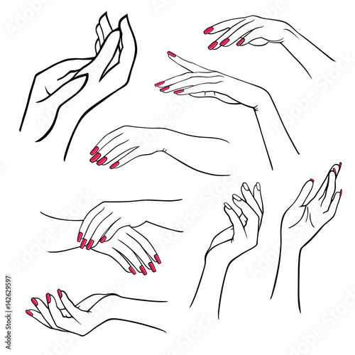 Woman's hands set