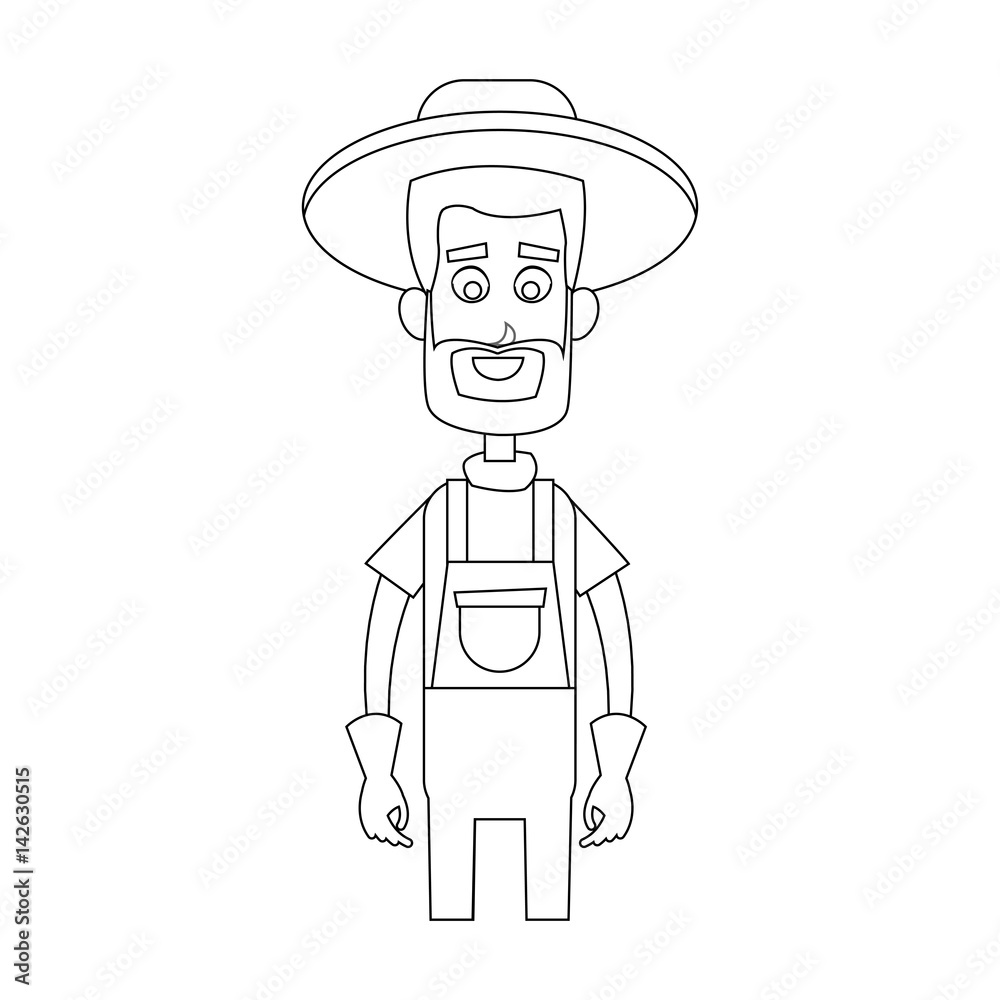 happy male farmer icon image vector illustration design 