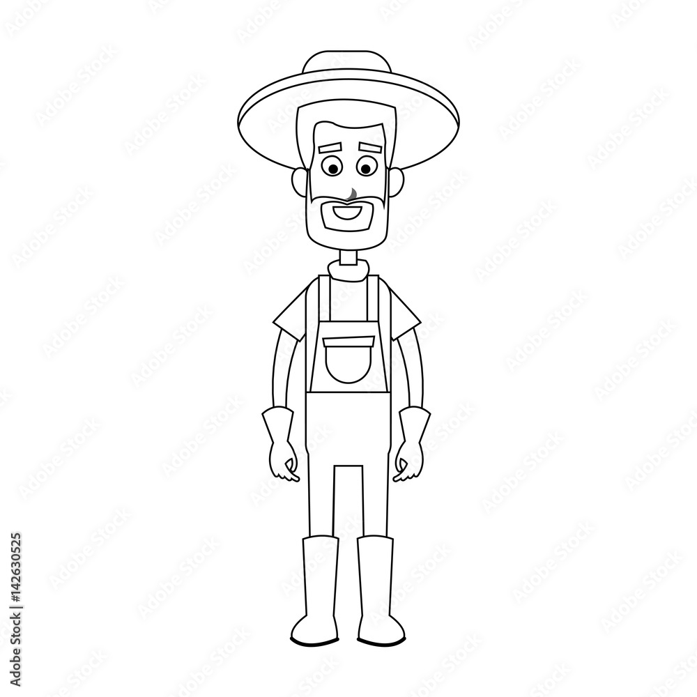 happy male farmer icon image vector illustration design 