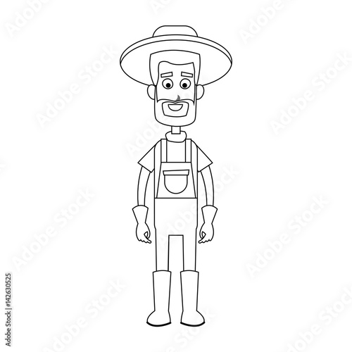 happy male farmer icon image vector illustration design 