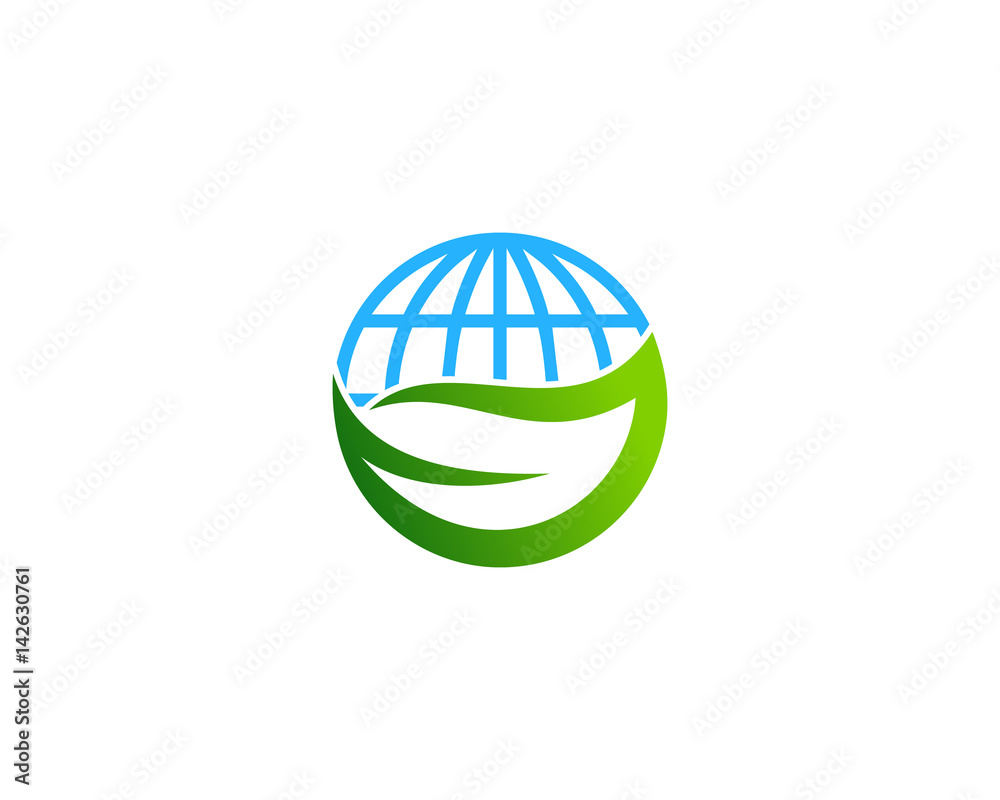 Natural Globe Icon Logo Design Element