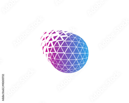 Globe Triangle Sphere Spark Icon Logo Design Element