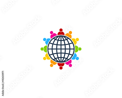 Social Globe Icon Logo Design Element