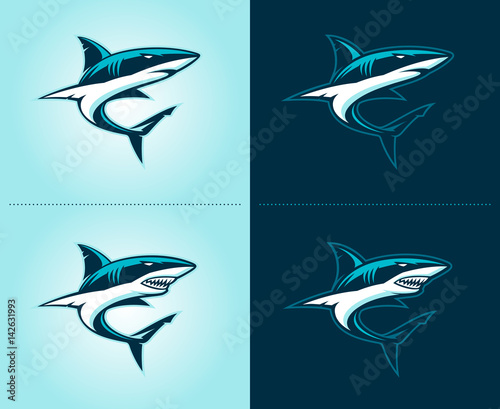 sharks illustration emblem
