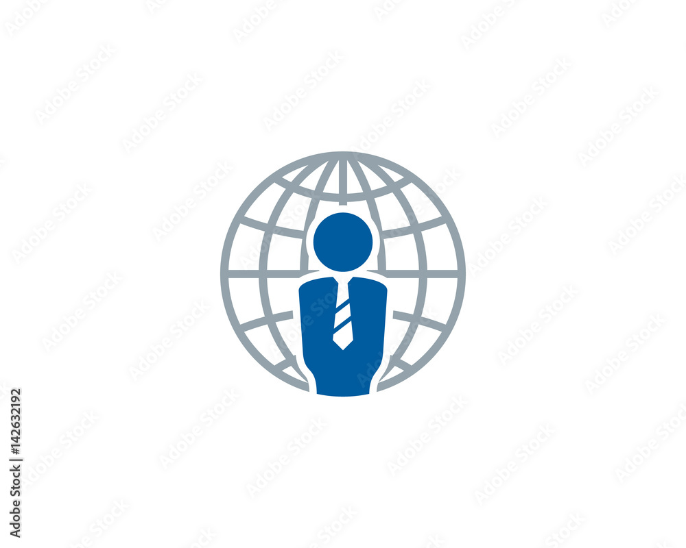 Global Job Icon Logo Design Element