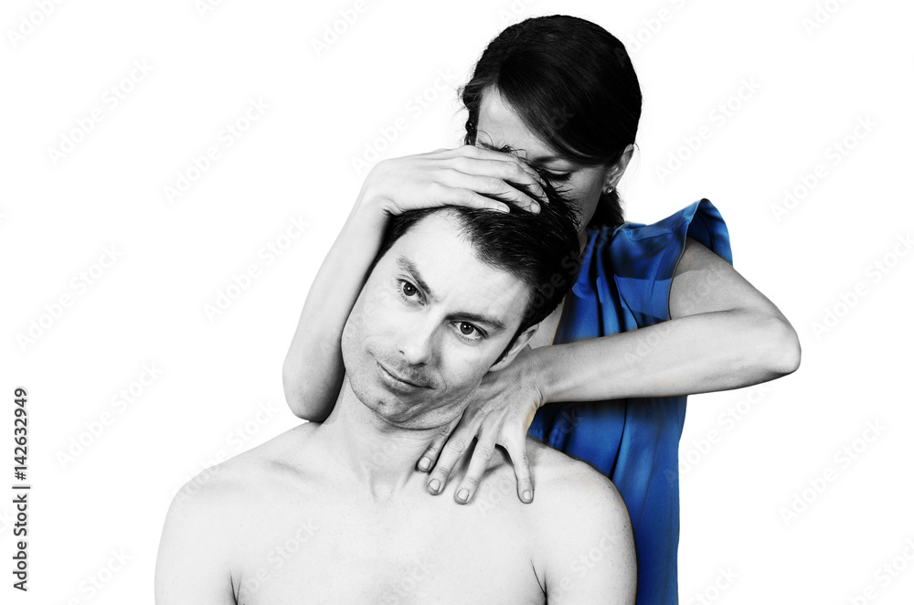 Cervical manipulation with axial compression in silhouette studio on ...