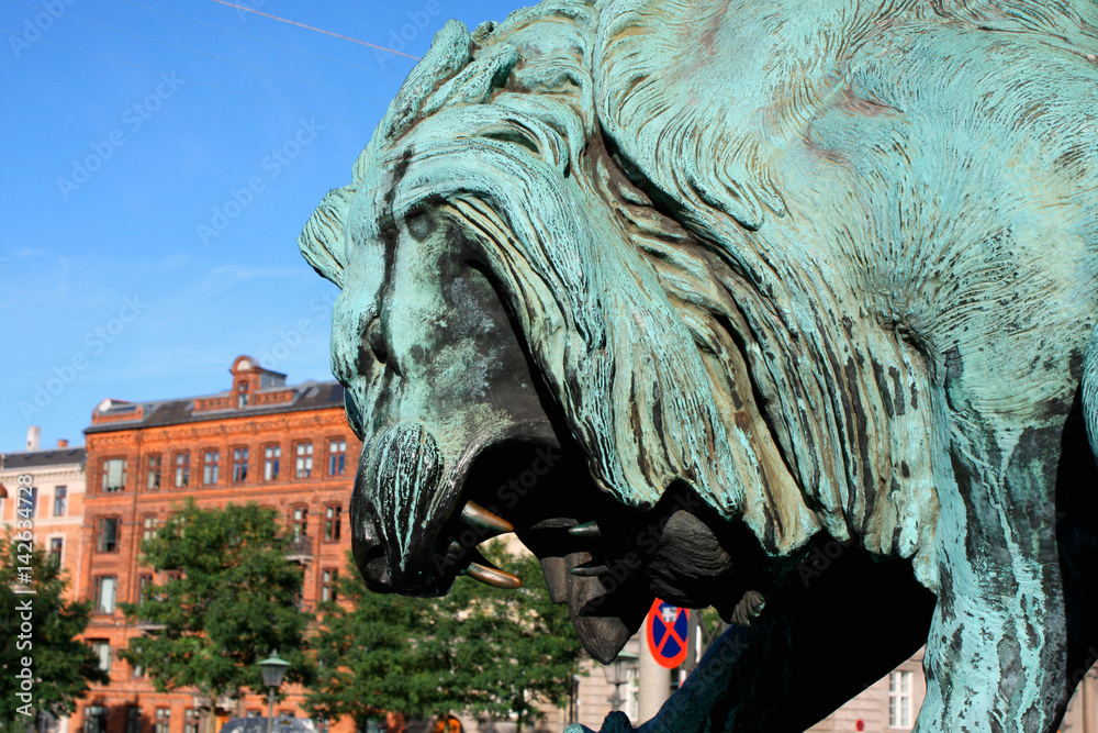 Lion statue in Copenhagen city center