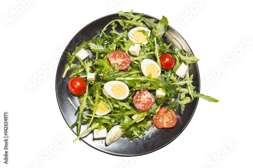 Fotografía Quail eggs salad on a plate