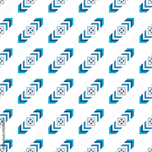 Abstract seamless pattern of various geometric elements.